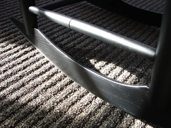 Alfred Village Shaker Rocker - rocker and rung detail with cracked pepper paint