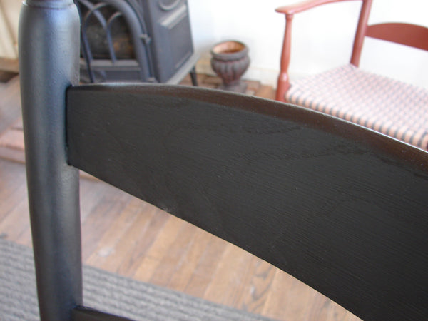 Alfred Village Shaker Rocker - slat detail with cracked pepper paint