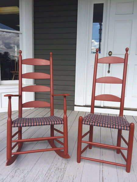 Alfred Village Shaker Rocker and Side Chair - historic paint, seat, and width